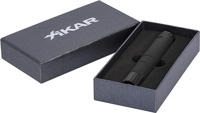 Black Single Jet Cigar Lighter, Turrim Ignition, Xikar Wrinkle Piezo Flame,