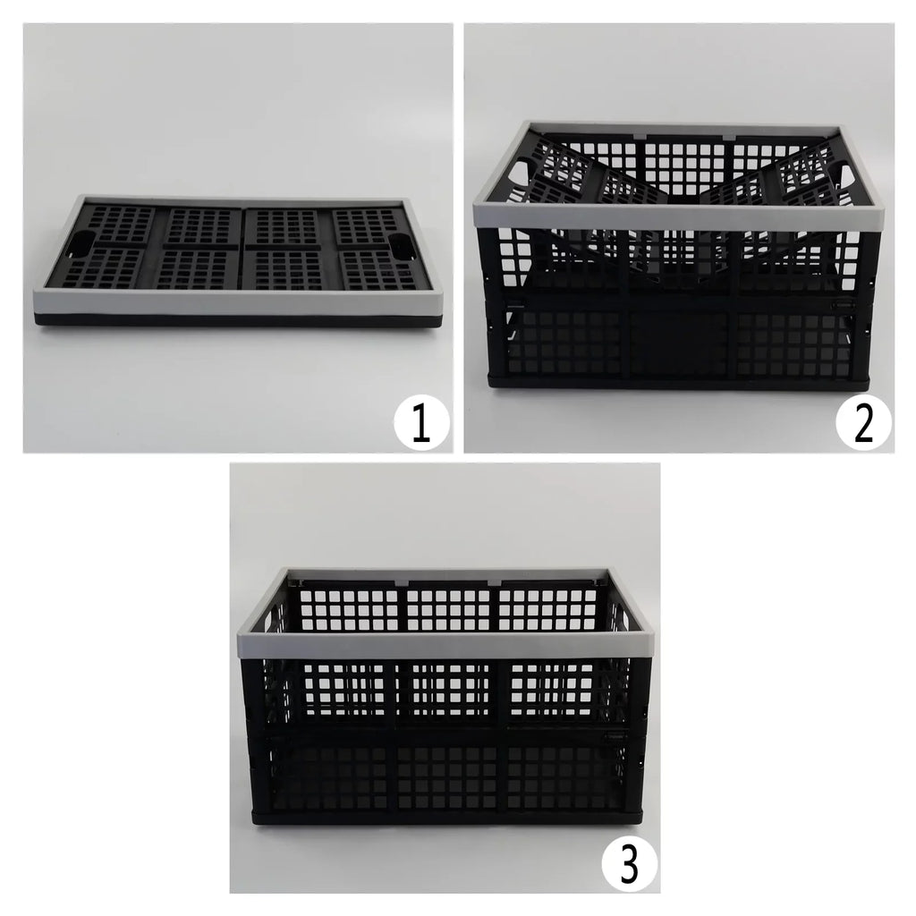 Crates, L Plastic 42 Storage Pack Crate Ponpong Storage, Folding Collapsible 2