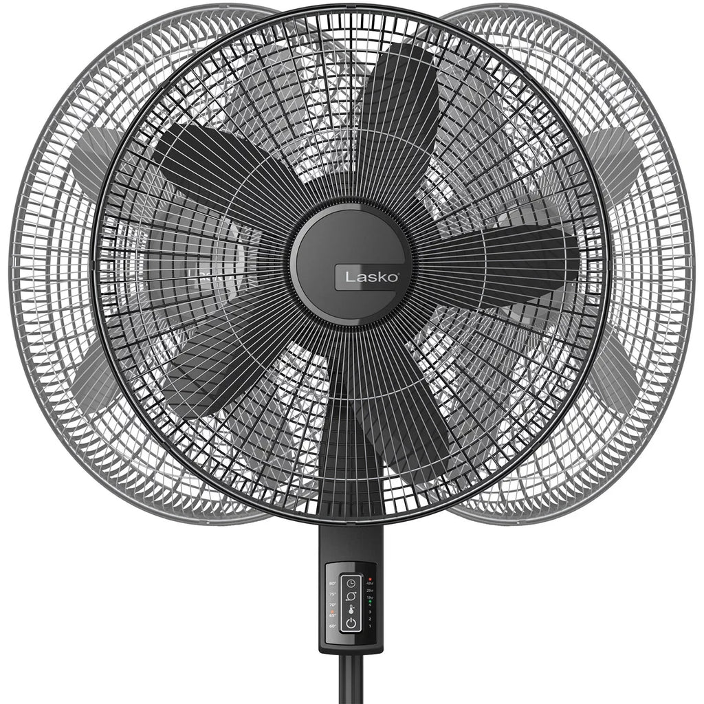 Blade Adjustable Remote Fan Elite Thermostat, Control and Collection Black Pedestal with Quiet Lasko