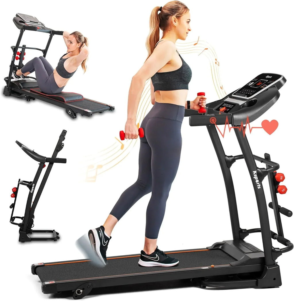 Treadmill Display, Portable With Inch Foldable Apps Equipment, Connectivity, For Home Black Bluetooth Gym And Fitness Tracking 16.5