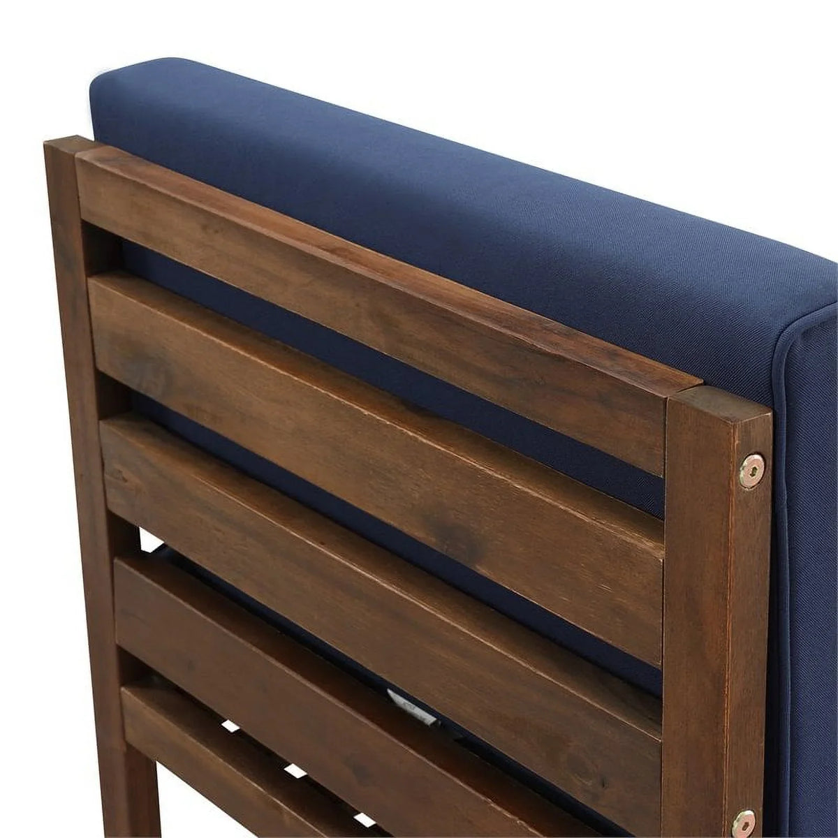 Side Brown/Navy Solid Chair Wood Modular Patio Edison Dark Acacia Blue - Walker