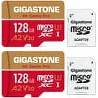 A2 Pro, to 128GB 4K Micro Pack Fits, up 4K Switch R/W 2 (2x128GB) Gigastone Nintendo App, Run Video Game Card, Micro Recording, 100/50MB/s,