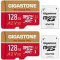 A2 Pro, to 128GB 4K Micro Pack Fits, up 4K Switch R/W 2 (2x128GB) Gigastone Nintendo App, Run Video Game Card, Micro Recording, 100/50MB/s,