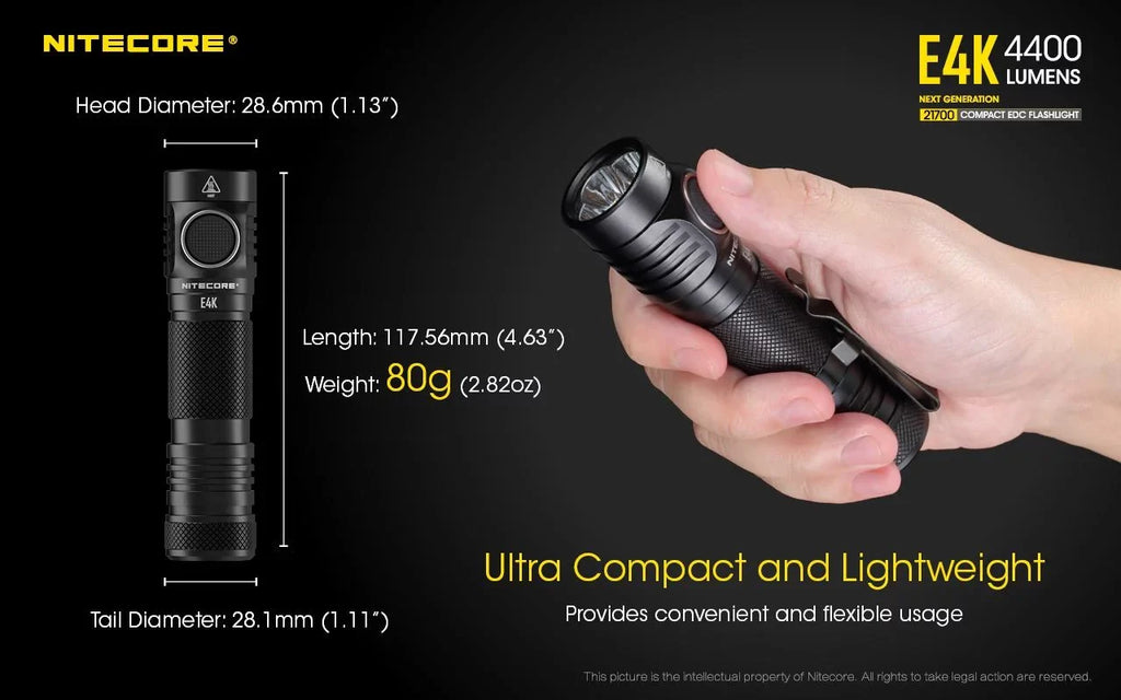 generation Flashlight Combo: Light w/Tini -380 Copper - Next E4K Lumens Keychain 4400 Lumens