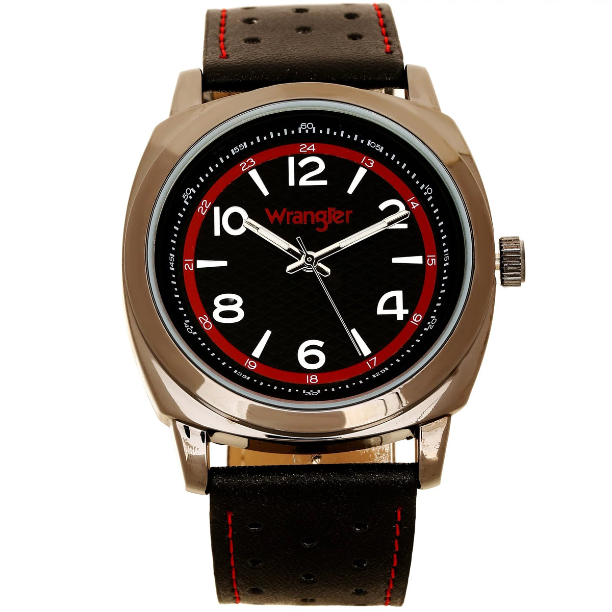 Dial, Black Wrangler Shaped Strap Black Watch 44mm Cushion