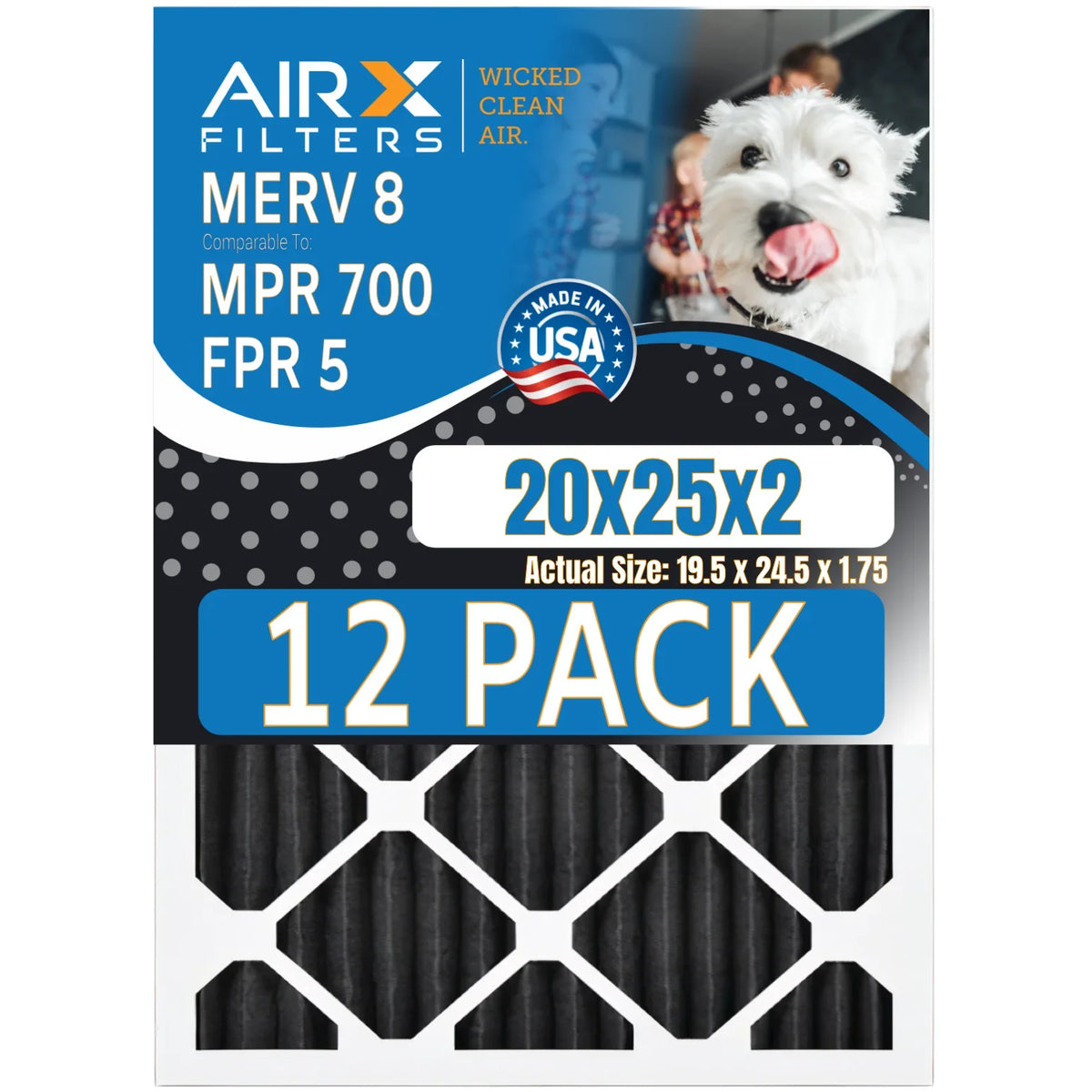 5, . Pack 700, to Pet Rating, Air in Odor of Filters Filters Furnace by Made 8 Comparable Retention 20x25x2 12 - Filter
