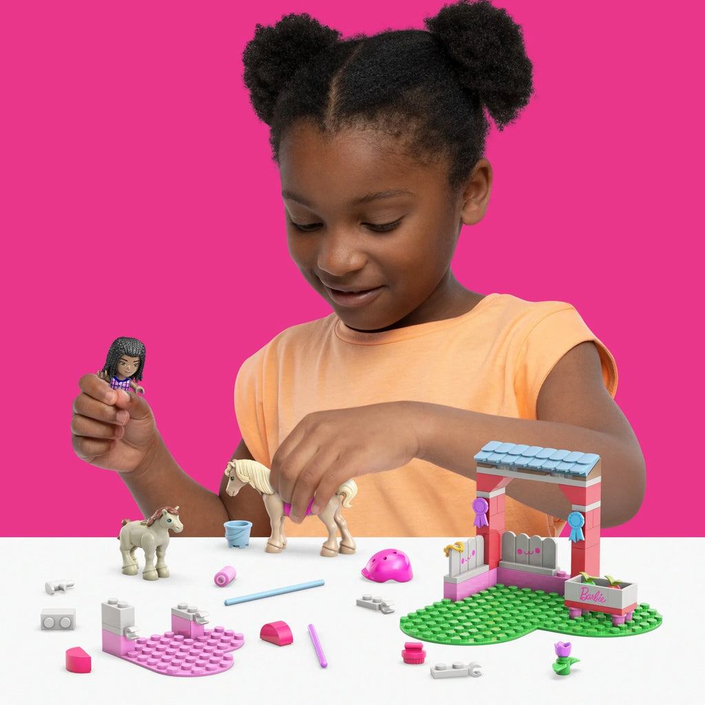 1 Horse Jumping with Micro-Doll Kit Barbie Horses Toy and Pieces) (73 Building