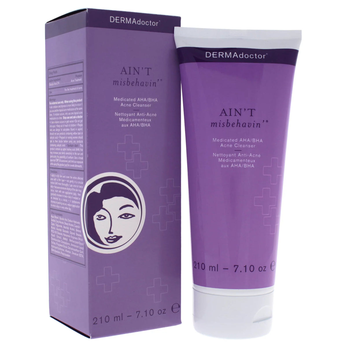 Acne Cleanser, Medicated Acne Face Wash Oz DERMAdoctor Prone / 7.1 Aint for Misbehavin Skin,