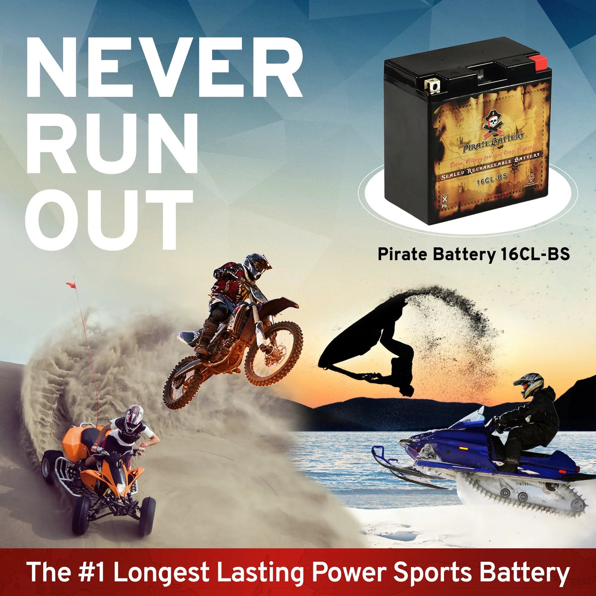 for All Pwc Year (94-07) Battery Yb16cl-bs Pirate Models Brp Battery (sea-doo) Other
