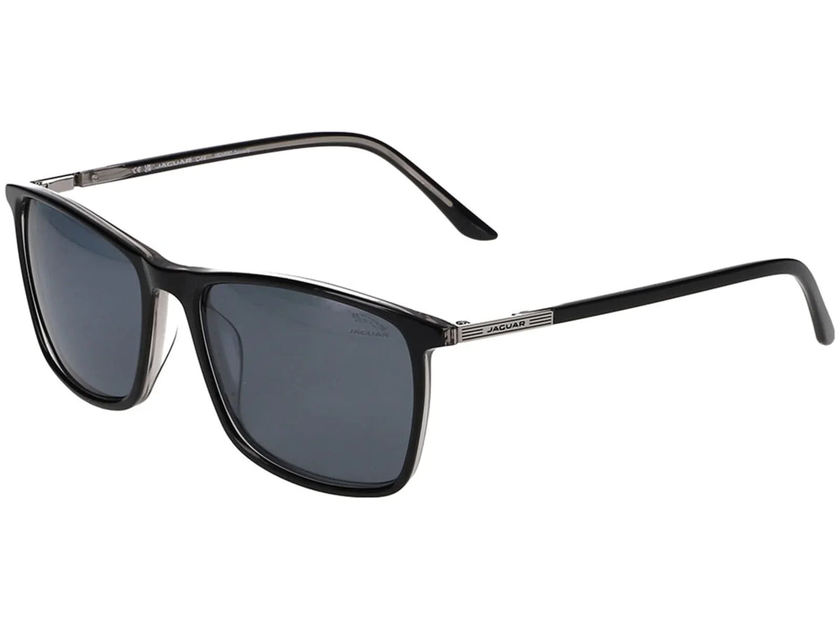 , Black-Silver Lens, Frame, Sunglasses 56-17-145, Polarized 37203 Jaguar JG37203