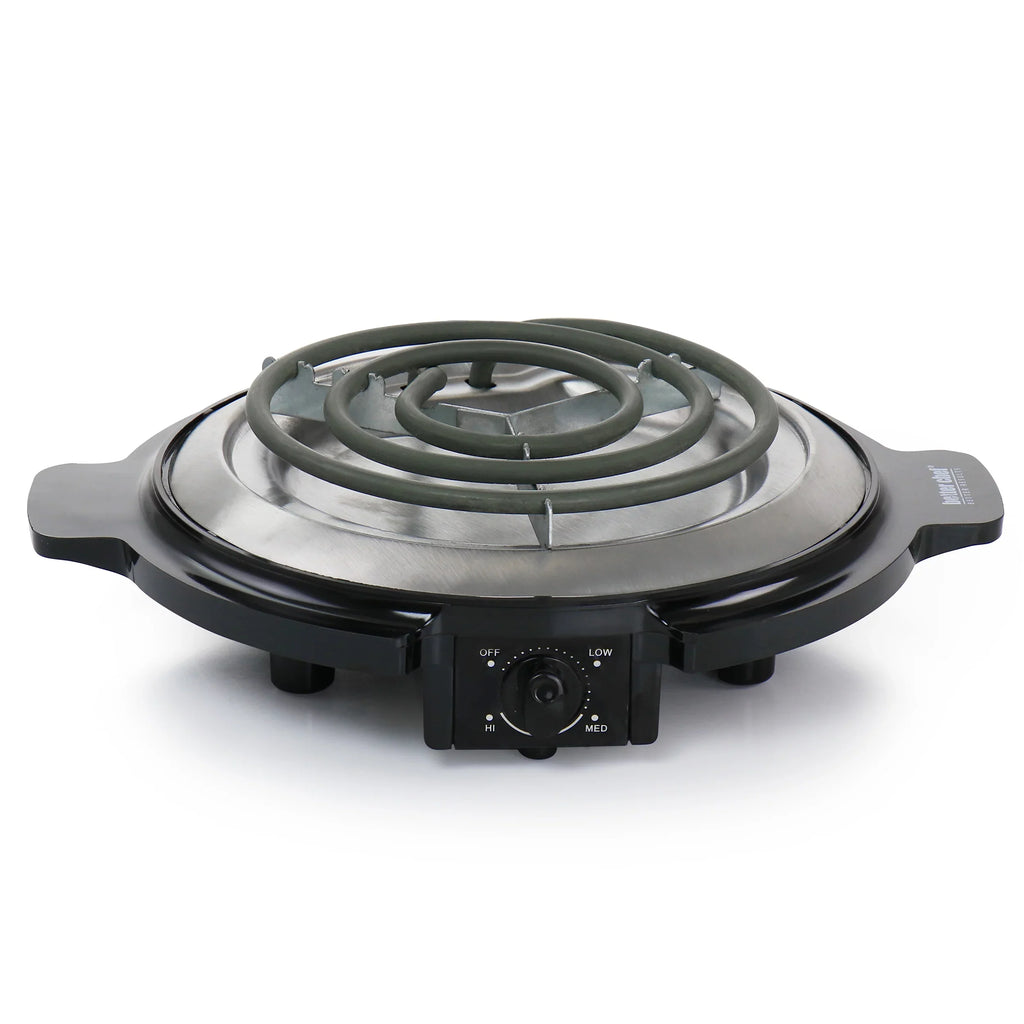 Electric Range in Black Single Chef Burner Better Buffet