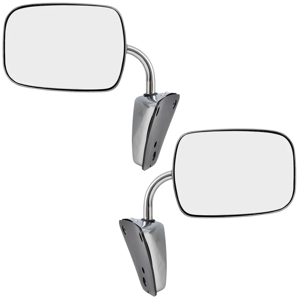 with Stainless Brock C/K/R/V Replacement Manual 996220 Set Door Pickup 1973-1991 Mirrors Steel Side Truck Mount Low Fits
