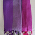 Purple Vegan Shawl Silk Band Triple -
