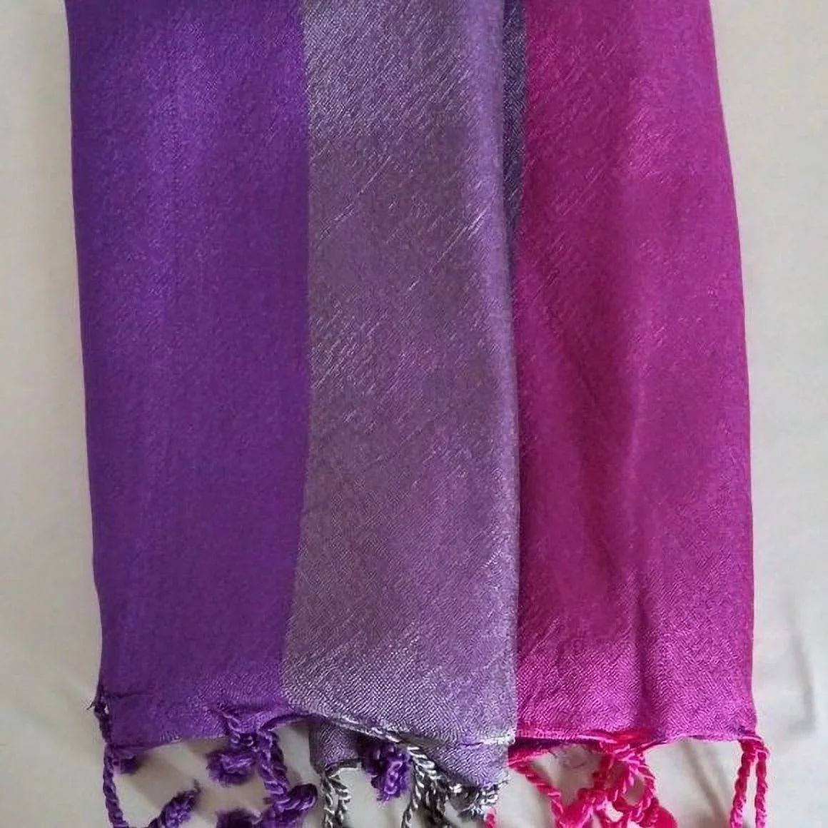 Purple Vegan Shawl Silk Band Triple -