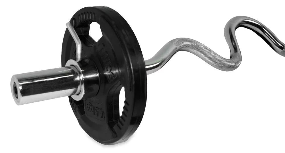 Body Valor -28mm Arm Hand Curls Fitness 47" Triceps Bar Workout Knurled Streel Curl and Upper for Grip