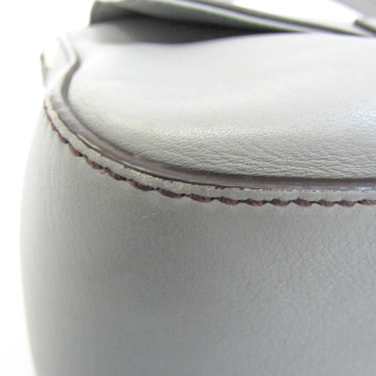 Gray (Good) Women's Leather Big Fendi Bag Mamma 8BR638 Pre-Owned Bucket Shoulder