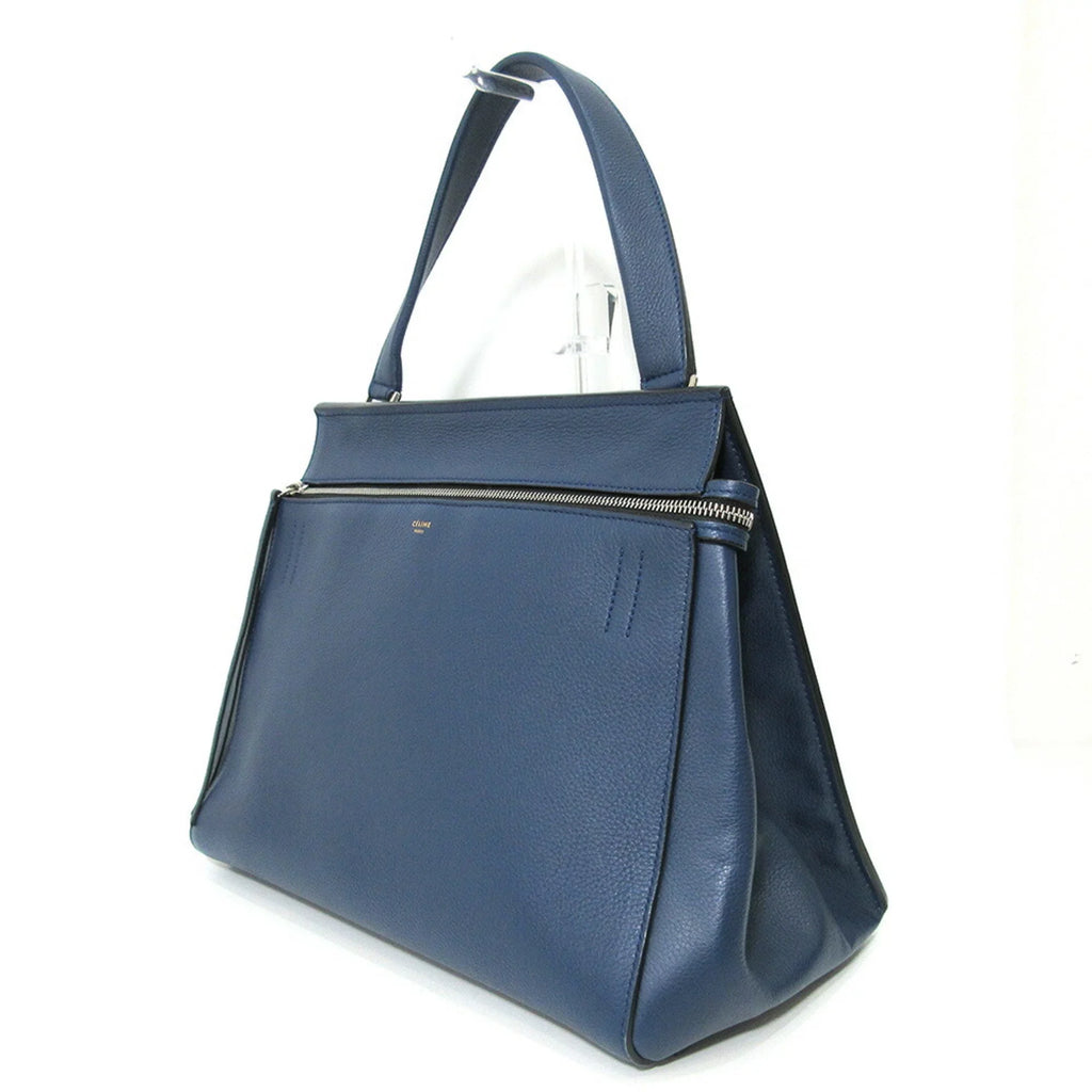 (Good) Calf Medium Edge Blue Ladies Bag Celine One Handle Leather Pre-Owned Tote Handbag