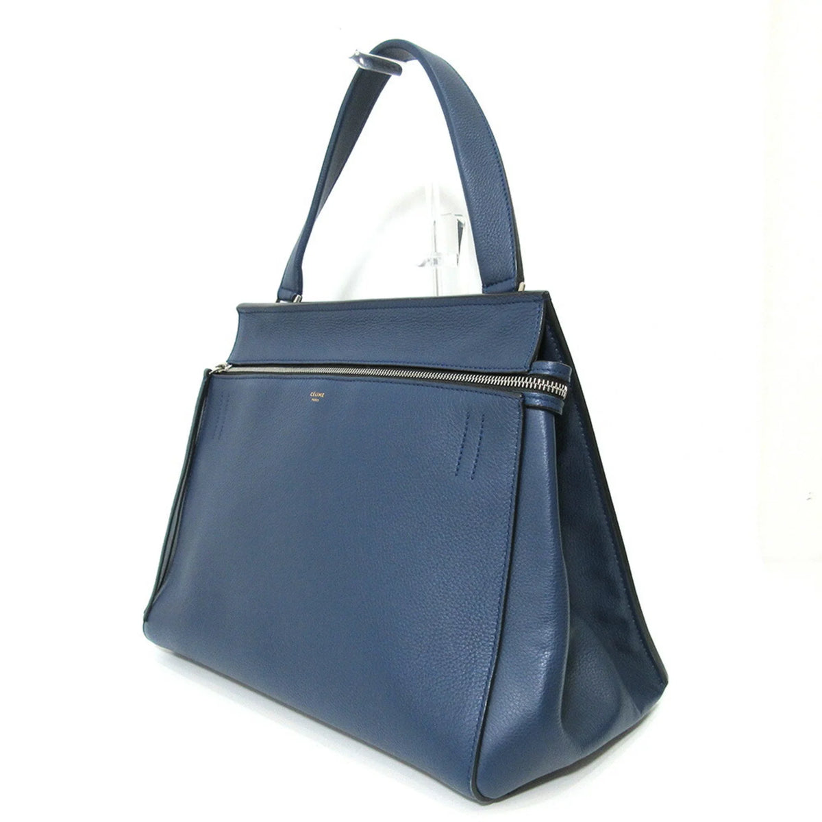 (Good) Calf Medium Edge Blue Ladies Bag Celine One Handle Leather Pre-Owned Tote Handbag