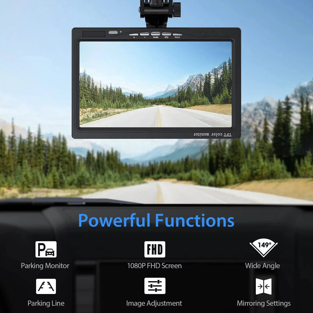 up eRapta View Camera IP69 Monitor Backup Moistureproof Back Lines 7'' & 1080P Night for Truck AY7 Rear Front Camera Grid or Vision Car