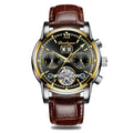 Men Brand Clock Genuine Automatic New Sports Men Leather Watches Top Chronograph Mechanical Luxury Wristwatch