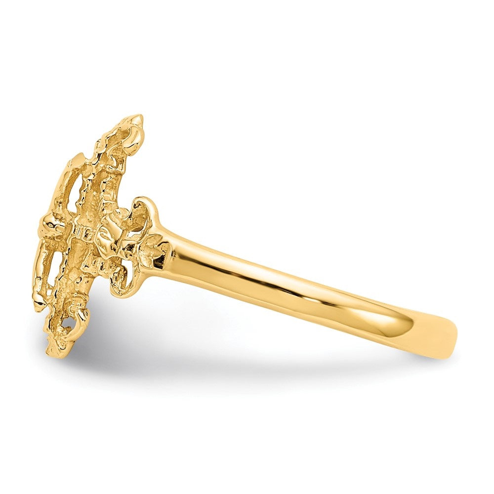 Cross 10K Diamond-cut Gold Fine for Yellow Size- Jewelry Crucifix Women Ring Auriga 6