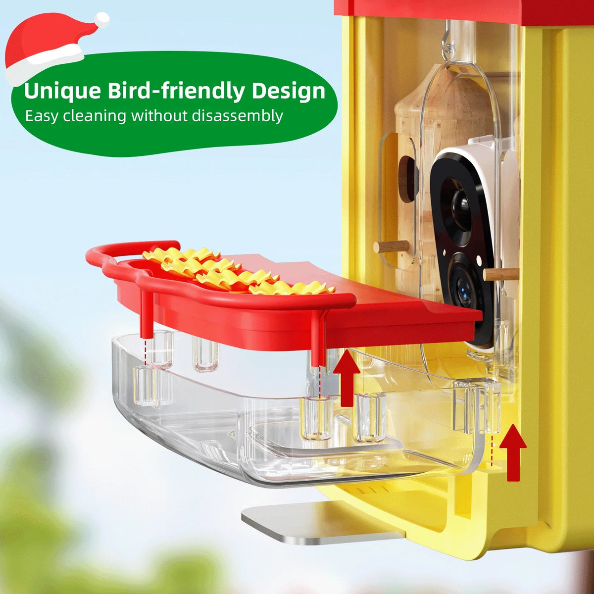 Camera 350+ Gift Unique with House, Species, Hummingbird 2 Up-Close, Feeder Smart Bird Identify Outdoor Attract Capture,Birdwatching Wooden Hummingbird for Feeder Hummingbird Camera More Auto-Video