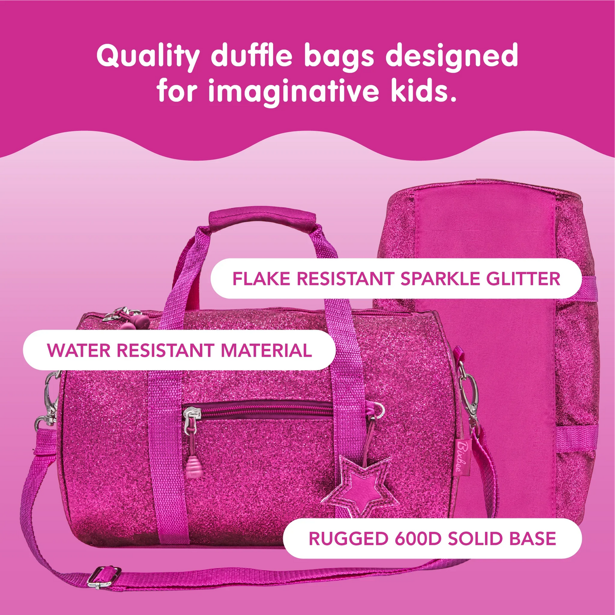 Medium Pink for and Duffel Sparkalicious and Small, Kids Dance, Bixbee Bag Large, School Sports,