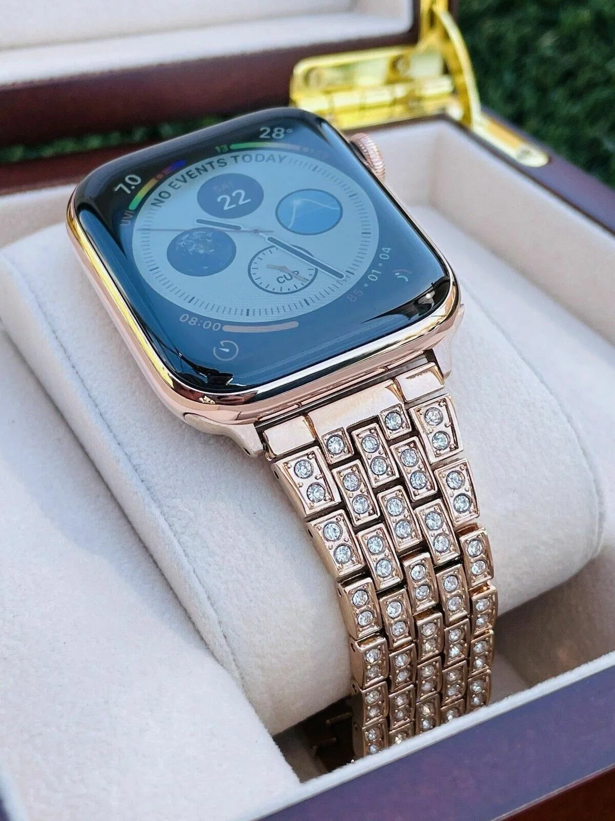 Rose Gold Steel Rose Band Gold Stainless 24K 7 iWatch 45MM Custom