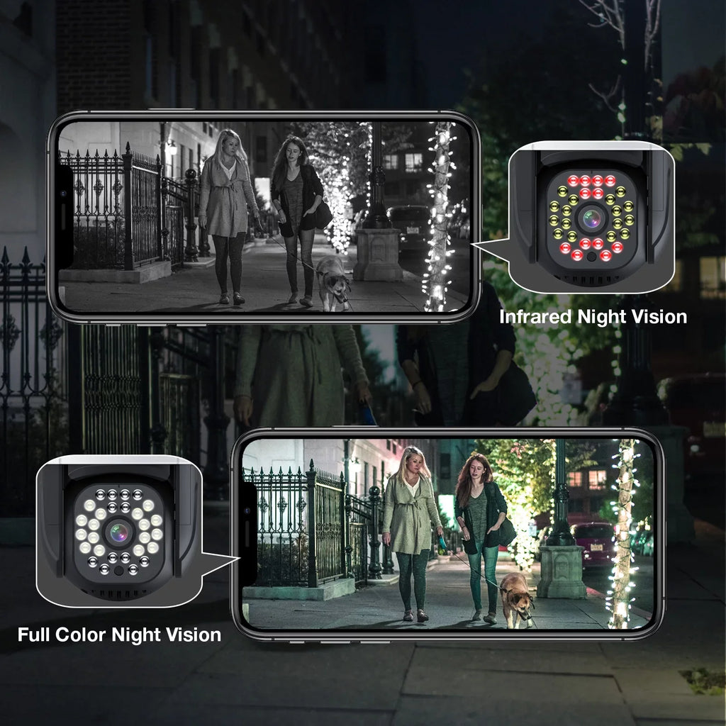 Door Audio 360° 2 Home WiFi, Siren, Cameras Color Motion WiFi Plug in) Camera View, Vision Outdoor Camera, 2K with Security (2.4Ghz Way Night Detection, Full Camera
