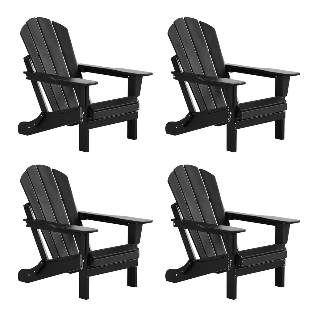 of Adirondack Poly (Set Patio Folding Outdoor 4), Classic Chairs Black