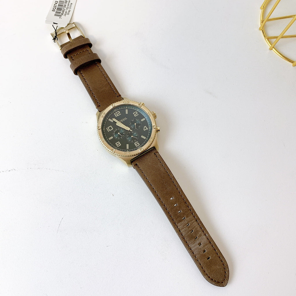 Watch Fossil Leather Brox Medium BQ2742 Multifunction Brown