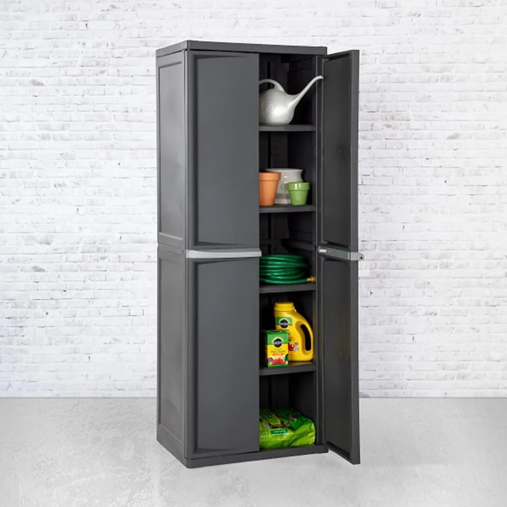 and Organize Heavy Storage Unit, Shelf Duty the Garage, to 1-Pack Basement, Plastic Bins Mudroom, Easy Attic, Gray, 4 Cabinet, Assemble in