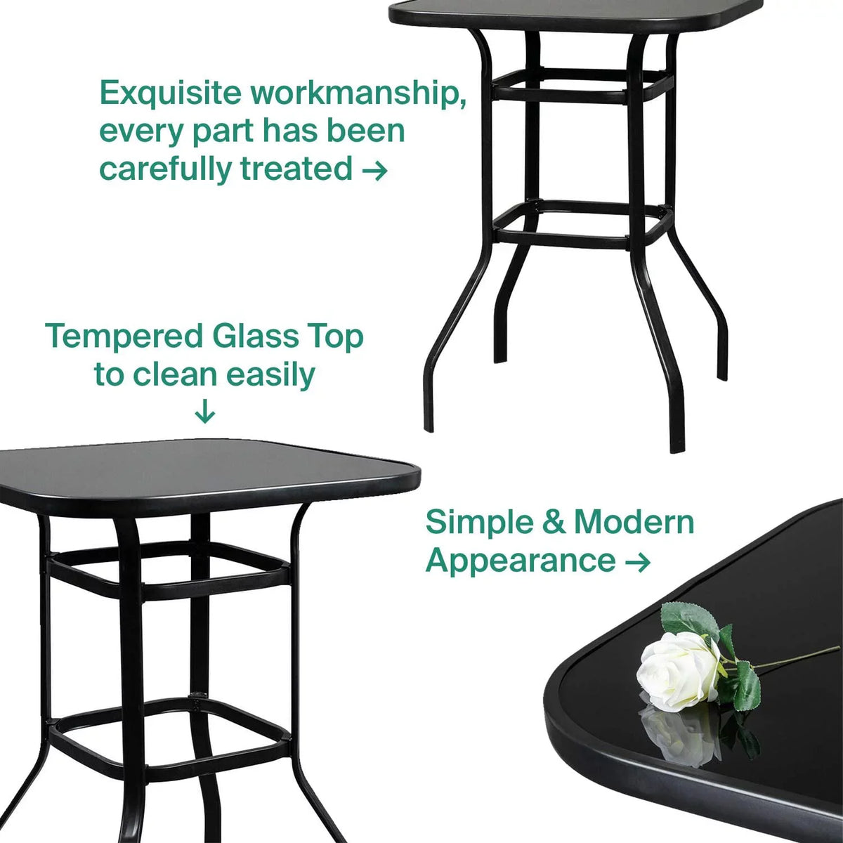 With Elpis For Table Bar Beautiful Sturdy Design Use Backyard Glass