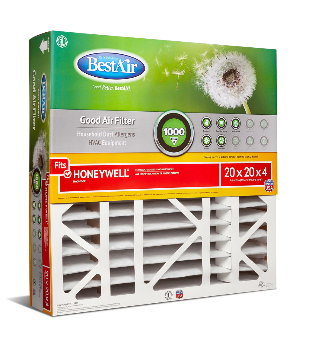 BestAir HW2020-8R Honeywell Series 8 Filter 20x20x4 1000 Furnace