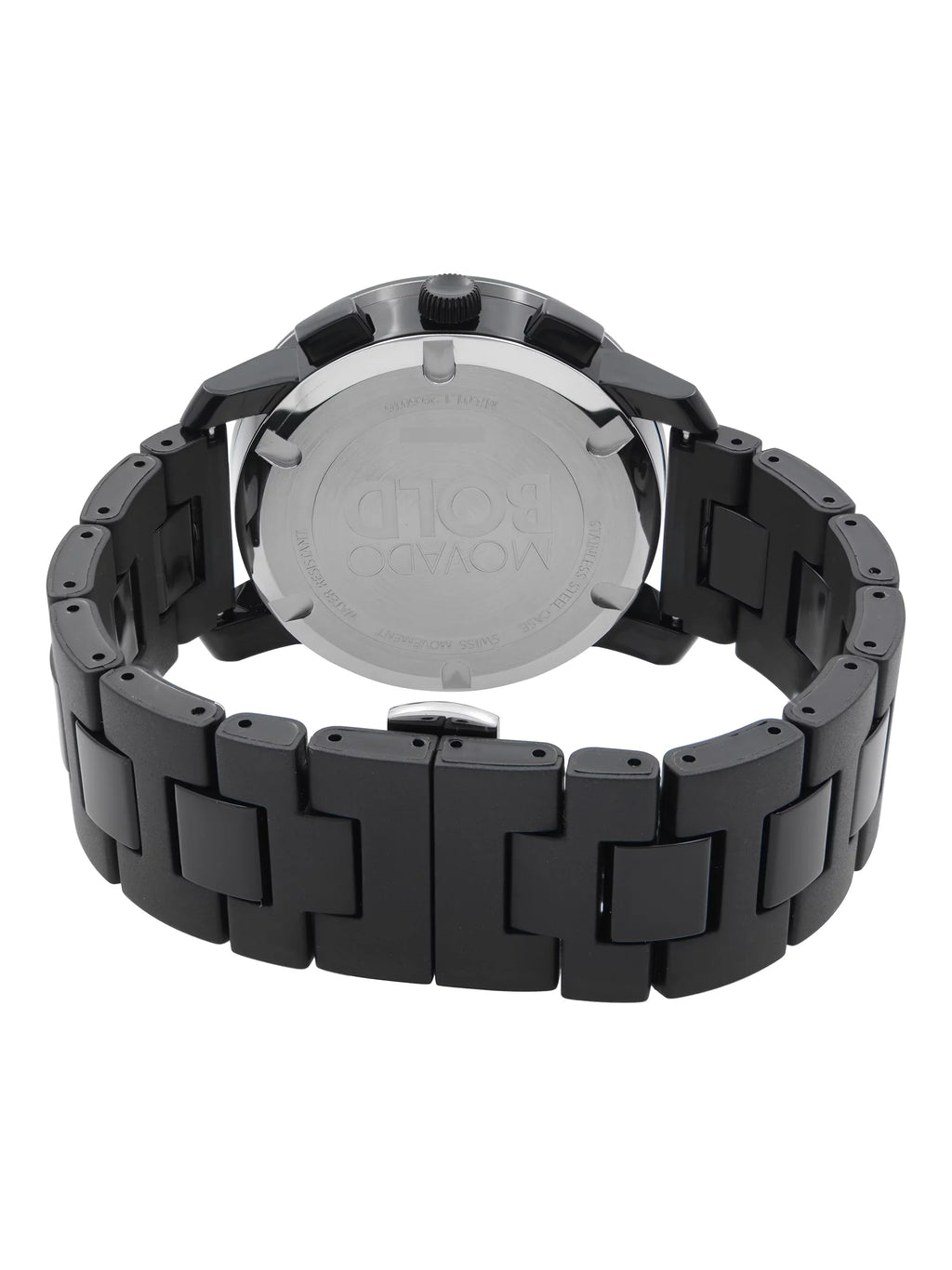 Bold 3600048 Black Watch Plastic Mens Quartz Steel Resin Movado Dial 43mm