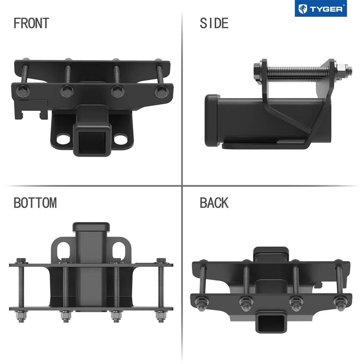 Kit Door -HC2J001B Hitch Auto Jeep Fits Rear Tyger Style Trailer Wrangler Shield Tow Unlimited & 2007-2018 2 Door Hitch Factory Receiver 4 Towing with inch Hitch & 2