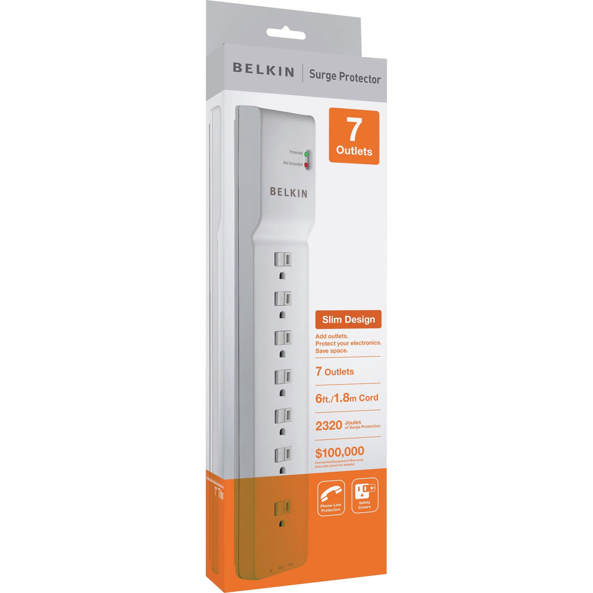 125 SurgeMaster - Surge 7-Outlet - Output Phone/Fax Power 2320 - x - - Protector V 125 J V Belkin Input 1875 7