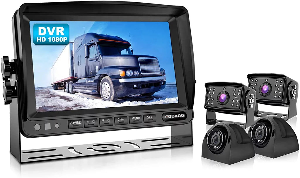 Trailer(DY704) Wheel Cameras Rear Backup Reversing Monitor Camera Parking Screen with Split Moistureproof Lines View /Truck/Trailer/Bus/Semi-Trailer/Tractor/5th and System, Fookoo for 7''