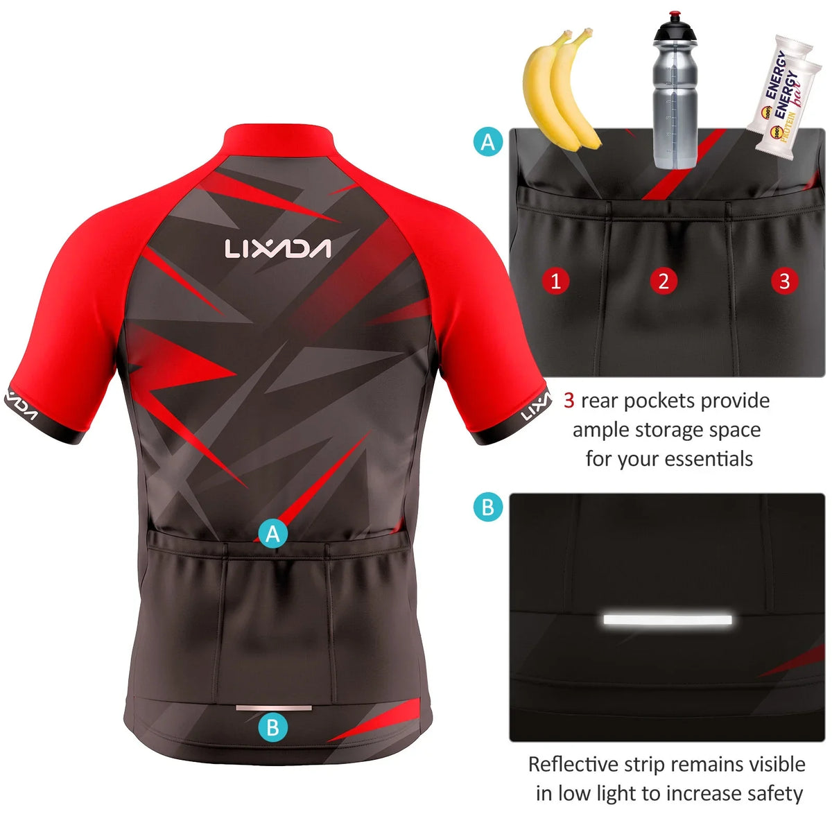 Eryue Bike Sleeve Mewmewcat Mtb Men Lixada Set Jersey,Breathable And Shirt Mtb Men Shirt And Padded Cycling Sleeve Padded Padded Breathable Bike And Suit