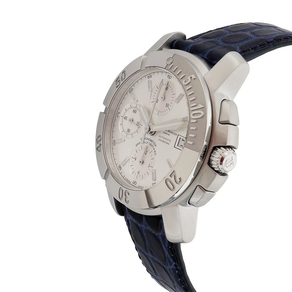 Stainless Watch Pre-Owned & Mercier Capeland in Chrono Men's 65366 Steel Baume