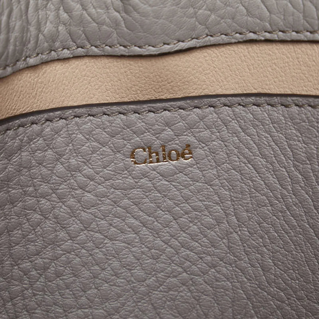 Chloe Chain Bag (Good) Leather Gray Chloé Shoulder Women's Pre-Owned Alphabet