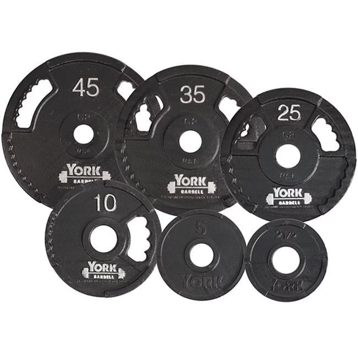 Grip Plate, Black Iron G2 2.5 Olympic Line Dual Cast York lbs - Barbell Thin