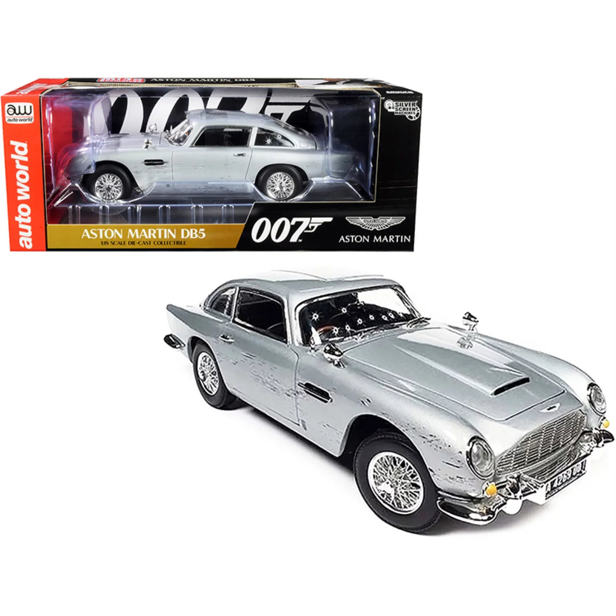 Aston CP7840 Martin Holes (James Bullet Bond Limited with Damage 1/18 007) DB5