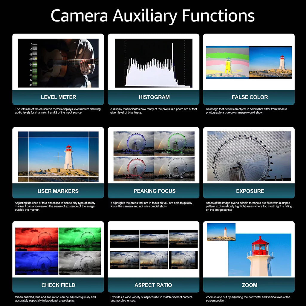 Brightness 4K with Sunlight 3D Camera Input for Functions 7 3G Taking 4K Inch Full On Support Monitor H7S Creatin Ultra Resolution Viewable 1800nit Output Photos