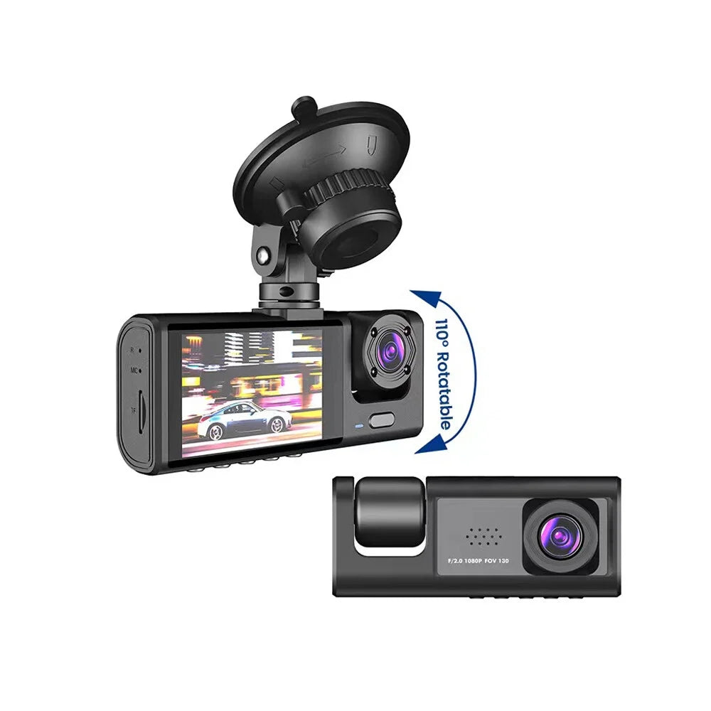 & Dash Recording 2 Rear Inside Recorder Loop Front Dashcam Camera Inch Driving Night-Vision version 1080P Lock Support Screen & One-Key Camera WiFi