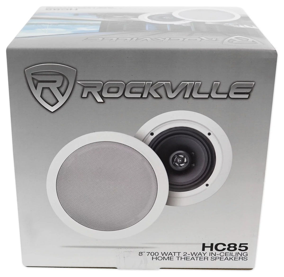 Speakers+Wall Ceiling Stereo+8 4-Room Controls Rockville Home White 8" Kit Audio