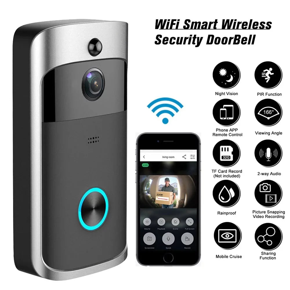 Detection WiFi Wireless Security Camera Motion Video Intercom Camera Doorbell Bell Vision Smart Night Doorbell Home Visual Door