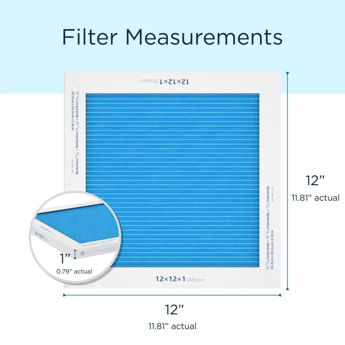 Air Medify Cleaning 14, 2-Pack) Air Filter 95% 12x12x1 Pleated ( Particles