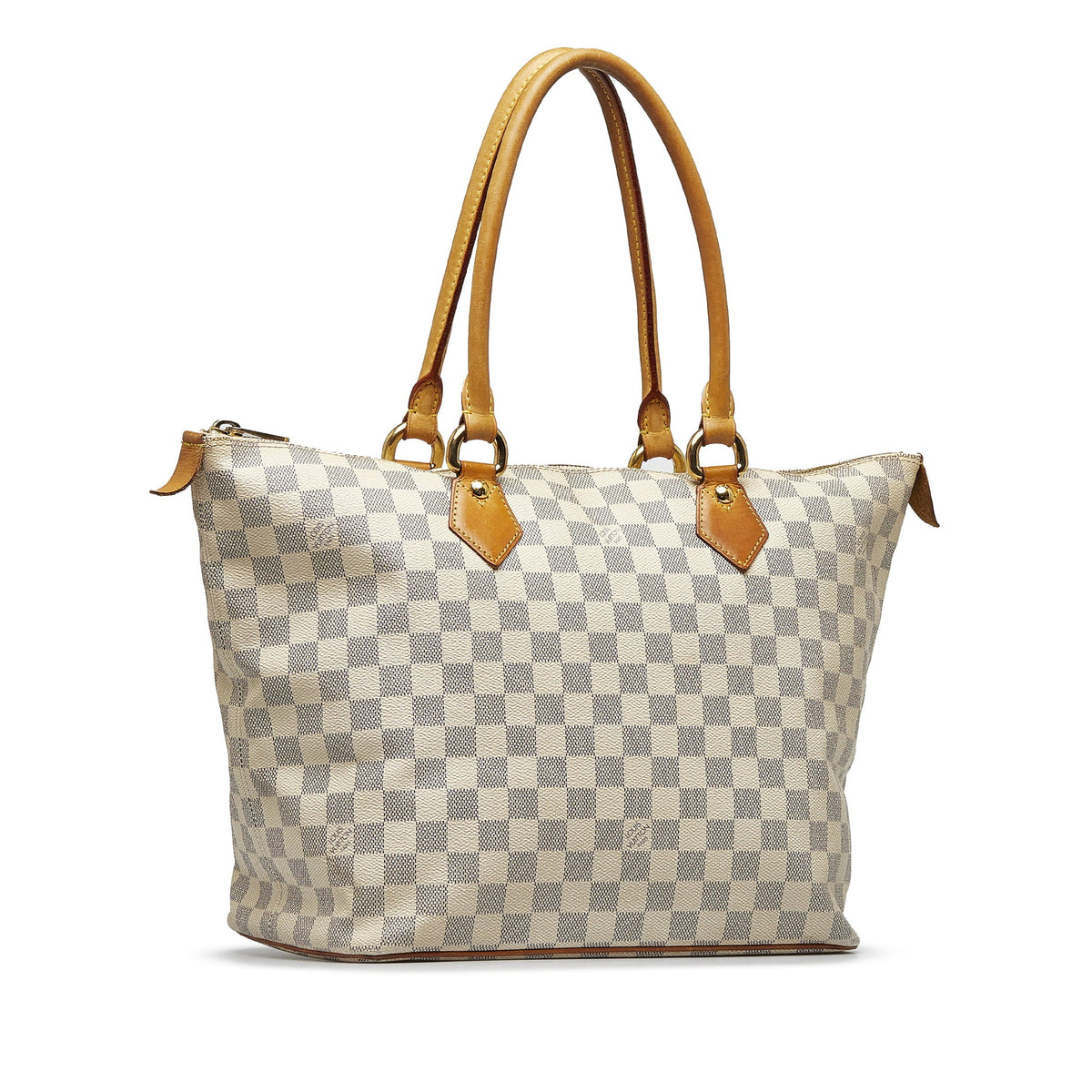 Bag Unisex Vuitton (Good) Azur Tote Louis White Pre-Owned Damier Canvas Authenticated Saleya