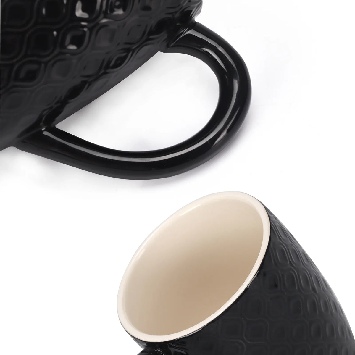 Coffee, Black, Ceramic, 11.95 for Coffee Set, Coffee Floz Milk, 6 Moisture, Cup Mug Pack